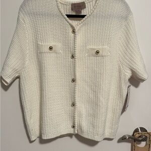 French Connection Cream Knit Cardigan